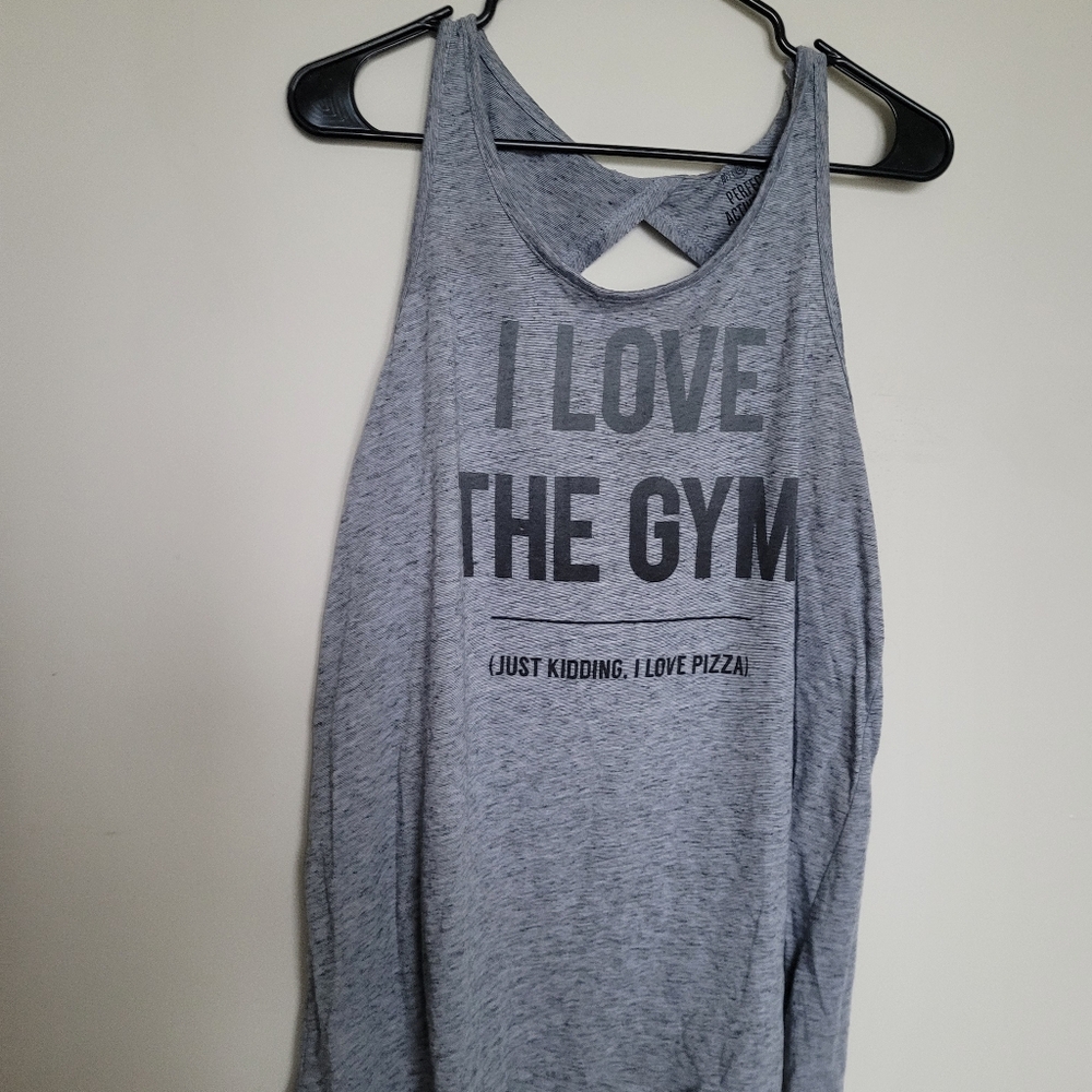 Gray Graphic Gym Tank Top